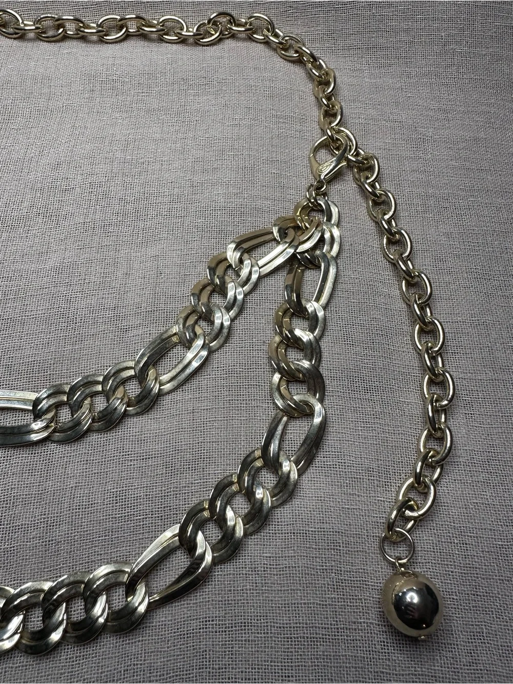 Vintage Gold Figaro Chain Belt – Multi-Layered Statement Waist Belt